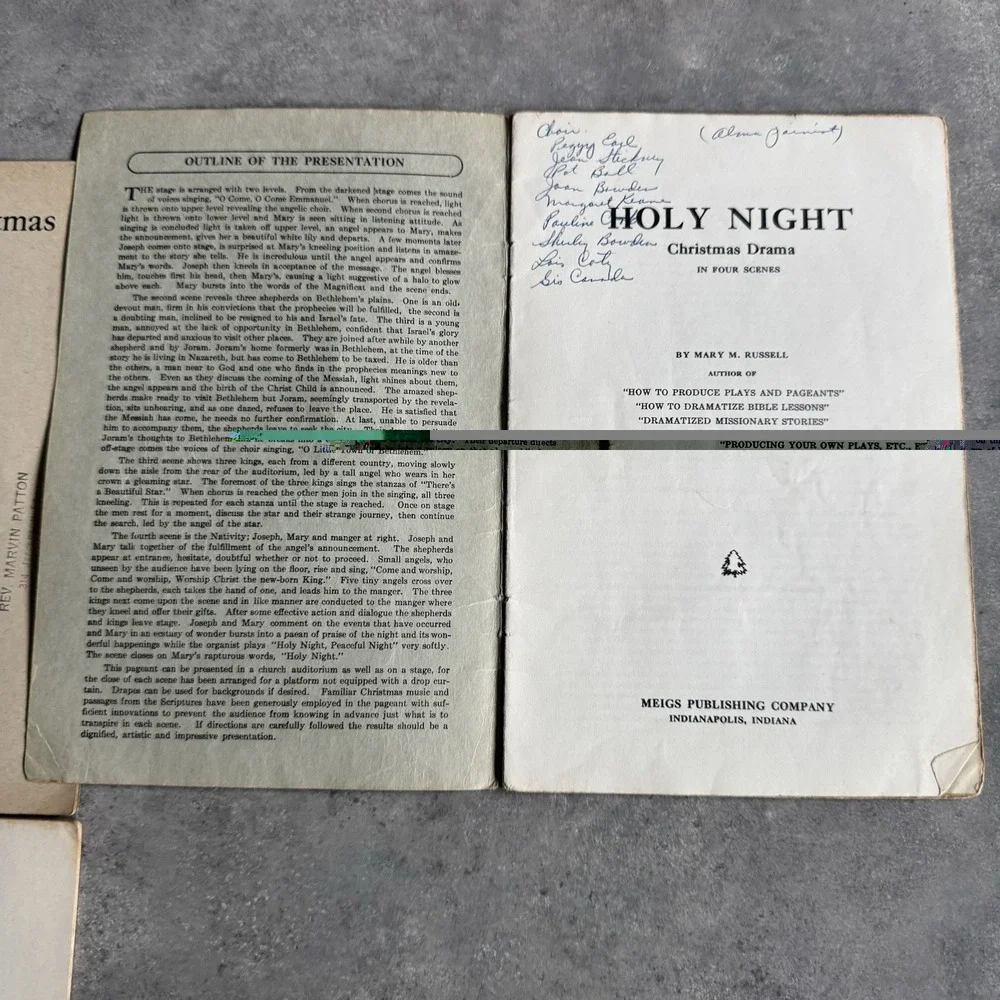 Vintage Christmas Church Pageant Book Lot Meigs Publishing 3 Booklets